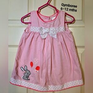 Gymboree Pink Dress with Bunny and Balloons